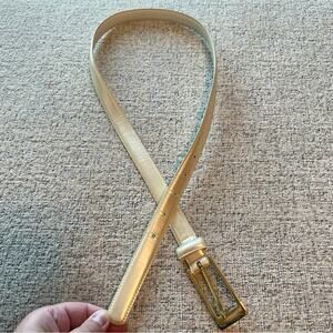 Durable PU Leather Faux Leather Belt in Pearl White Women’s Size XL